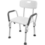 Lars360 tabouret de salle de bain de bain avec accoudoirs et dossier réglable en hauteur assistant de ... Lars360 tabouret de salle de bain de bain avec accoudoirs et dossier réglable en hauteur assistant de ...