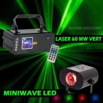 Laser lzr60g + miniwave 6 couleurs + telec jeux de lumiere puissant pa dj sono mix bar club disco danse ...