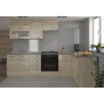 Lassen cuisine complte dangle 240x165 cm avec plan de travail - angle rversible - dcor chne sonoma ...
