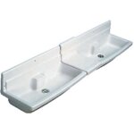 Lavabo collectif thoiry - porcher - lg : 90cm - c�ramique blanc - sans trop plein