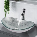 Lavabo vasque  poser avec robinetterie lave - mains vier pour salle de bain ovale 53 cm