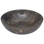 Lavabo en marbre gris �40x12 cm - vidaxl - fait � la main - a poser