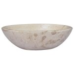 Lavabo en marbre - vidaxl - cr�me - 53x40x15 cm - a poser - int�rieur