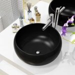 Lavabo rond en c�ramique noir - vidaxl - 40 x 15 cm - design moderne et tendance