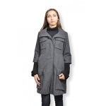 Lavand - manteau long femme - manteau manches longues en drap de laine de couleur