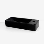 Lave main rectangulaire gain de place droite - céramique noire - 38x15 cm - minimalist Lave main rectangulaire gain de place droite - céramique noire - 38x15 cm - minimalist