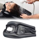 Lave tte gonflable pvc portable confortable pour lavage de cheveux 60x38x5cm