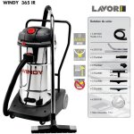 Pro - aspirateur eau et poussires en inox 3600w (3 moteurs) 65l 195l / s - windy 365 ir lavor