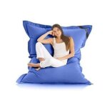 Lazy original pouf xxl 180x140 cms bleu nylon (vendu sans les billes)