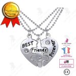 Lcc 3 collier pendentif d?amiti best friends c?ur amour chane fantaisie bijou c?ur sparable meilleur ...