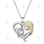 Lcc® 925 sterling silver love heart diamond collier fête des mères collier cadeaux bijoux pour femmes ... Lcc® 925 sterling silver love heart diamond collier fête des mères collier cadeaux bijoux pour femmes ...