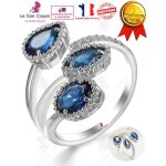 Lcc bague argent femme saphir bleu lgant anneaux style princesse pour fianailles mariage anniversaire ...