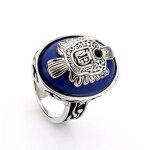 Lcc bague homme metal argente pierre bleu damon salvatore vampire diaries dun journal intime vampire ...