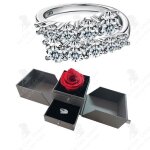 Lcc bague moissan diamond diamtre intrieur 17mm argent 925 premium ouverture  double tte 10 diamants ...