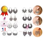 Lcc� boucle doreilles femme argent fantaisie or 8 paires bijoux cadeau anniversaire f�te l�ger aluminium ...