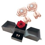 Lcc� boucles doreilles en argent sterling s925 femmes diamants moissanite de couleur d design rose vintage ...