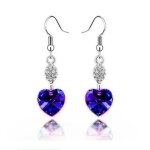 Lcc®boucles doreilles élégantes pendantes c?ur de locéan argent cristal violet fonce swarovski autrichien ... Lcc®boucles doreilles élégantes pendantes c?ur de locéan argent cristal violet fonce swarovski autrichien ...