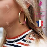 Lcc boucles doreilles fantaisie femme argent fille cercle creole or anneaux ronds alliage jaune rose ...