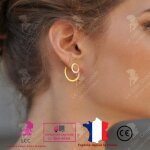 Lcc� boucle doreilles femme argent or 1 paire bijoux cadeau anniversaire f�te l�ger aluminium petit qui ...