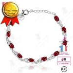 Lcc® bracelet femme argent chaîne en or blanc plaqué argent925 charms zirconium rouge rond bijoux cadeau ... Lcc® bracelet femme argent chaîne en or blanc plaqué argent925 charms zirconium rouge rond bijoux cadeau ...