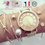 Lcc bracelets femme couleur dore gourmette naturel pure lgance jeune fille or fantaisie cadeau anniversair ...