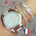 Lcc bracelet femme couple argent pas cher perles 3 cadeau bijoux anniversaire mariage gourmette maman ...