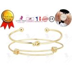 Lcc bracelet femme couple or 2 pieces perle cadeau bijoux anniversaire mariage original maman fille ...