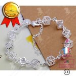 Bracelet gourmette - lcc - argent 925 - cristaux zirconium - femme / fille - coloris argent