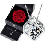 Lcc cadeau femme copine amour original romantique collier femme en argent avec bote rose ternelle ...