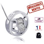 Lcc� collier bijoux femmes filles anneau coeur fantaisie cristal swarovski diamants en strass plaqu� ...