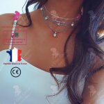 Lcc� collier femme argent fantaisie pendentif fille cadeau bijoux cha�ne ras de cou perles anniversaire ...