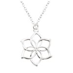 Lcc collier femme argent galadrielle la reine des elfes fleur lotus le seigneur des anneaux hobbit desse ...