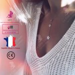 Lcc� collier femme or �toile fantaisie pendentif fille cadeau bijoux cha�ne cou anniversaire rond f�te ...