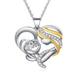 Lcc collier pendentif fte des mres cadeau anniversaire maman 925 argent joaillerie bijoux diamant ...