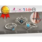 Lcc ensemble de bagues argent pour femme 3 pices bijoux doigts style ornements pas cher fille anneaux ...