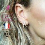 Lcc� ensemble boucles doreille lune fantaisie femme fille piercing bijoux etoile anneaux couleur dor� ...