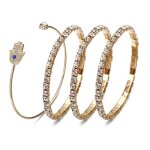 Lcc ensemble bracelet femme pas cher couleur dore a la mode design gourmette vintage jeune fille or ...