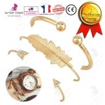 Lcc ensemble bracelet gourmette femme pas cher couleur dore a la mode design vintage jeune fille or ...