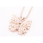 Lcc�long collier / sautoir / femmes filles / pendentif papillon opale avec diamant en strass / bijoux ...