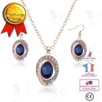 Lcc® parure luxe coffret magnifique cadeau pour femme bijoux collier boucles d?oreilles - plaqué 18k ... Lcc® parure luxe coffret magnifique cadeau pour femme bijoux collier boucles d?oreilles - plaqué 18k ...