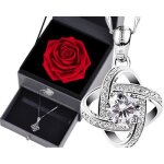 Lcc pendentif collier pour femme copine grav je taime argent 925 avec une rose ternelle cadeau romantique ...