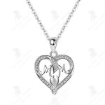 Lcc s925 argent sterling mre diamant creux pendentif bijoux femme coeur croix chane fte des mres ...