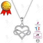 Lcc s925 collier damour en argent sterling femme chane de clavicule en forme de coeur cadeau saint ...