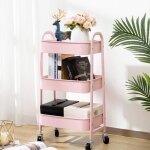 Ldszxne desserte de cuisine de service chariot de cuisine salle de bains roulant l43xp30xh76. 5cm rose ...