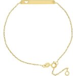 Bracelet enfants - l�a & arthur - gourmette c?ur ajour� - or jaune 375 - maille for�at - 16 - 19 cm