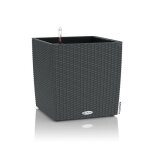 Lechuza pot de fleurs - cube cottage 30 - 295 x 295 x 30 cm - 12 l - kit complet - granit