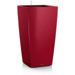 Lechuza pot de fleur - cubico premium 50 - 50 x 50 x 95 cm - kit complet - rouge scarlet brillant