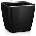 Lechuza ? pot de fleurs dinterieur ? premium quadro ls ? rserve deau intgre ? coloris noir ? 35 x ...