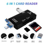Lecteur de carte multifonctions otg type c sd tf6 en 1usb 3. 0adaptateur micro cl� usbtransfert haute ...