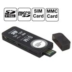 Lecteur carte universel usb support sd mmc sim micro sd portable noir yonis